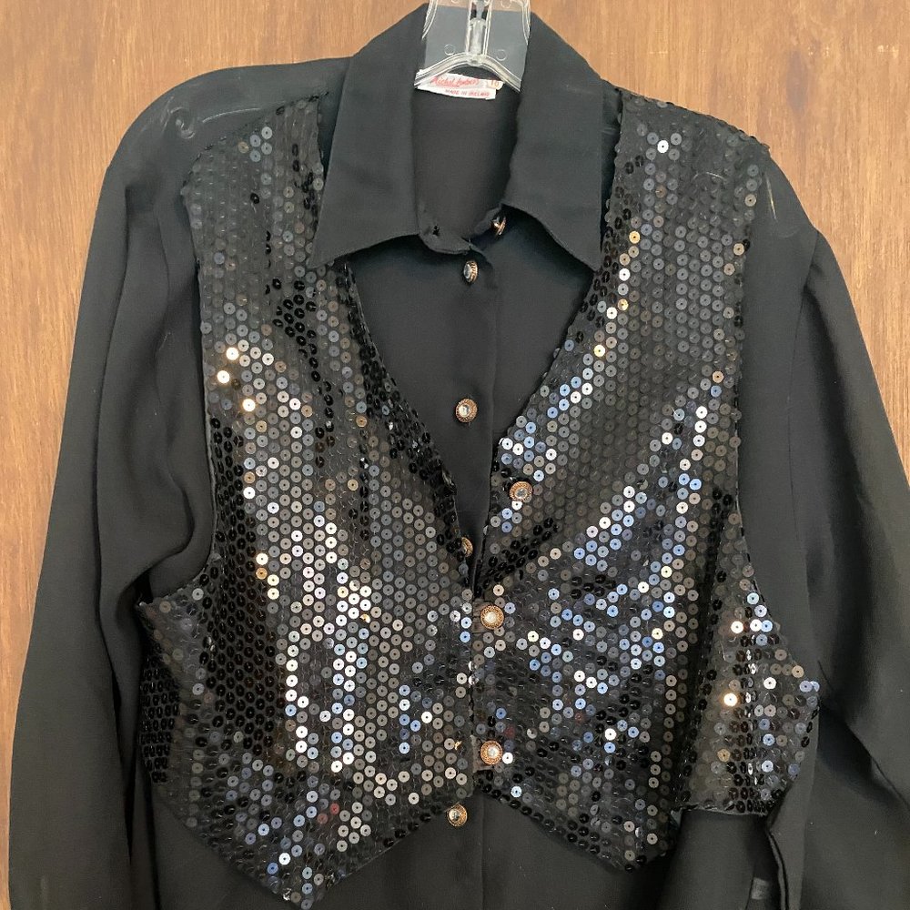 Michel Ambers’ Blouse with Sequin Vest